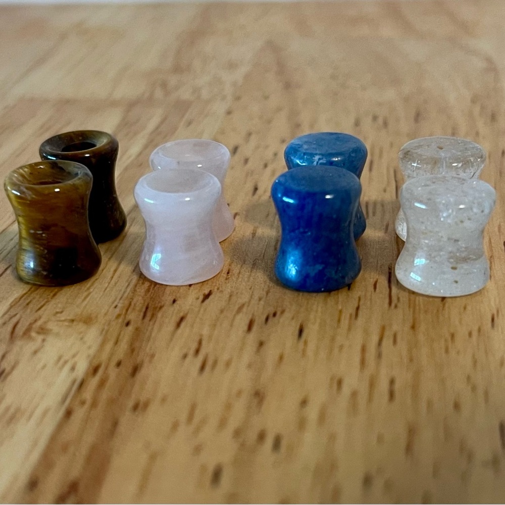Size 0 Gauge Set of Gemstone Plugs